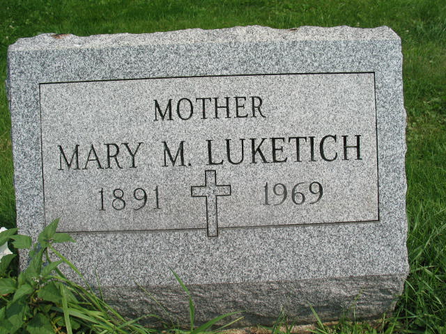Mary M. Luketich tombstone